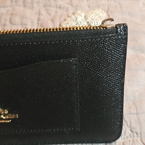 COACH BLACK PEBBLE LEATHER WRISTLET COACH - Picture 5 of 8